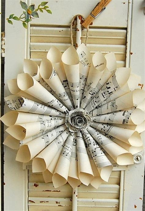 Sheet Music Wreath / Paper Wreath / Vintage Sheet Music / | Etsy