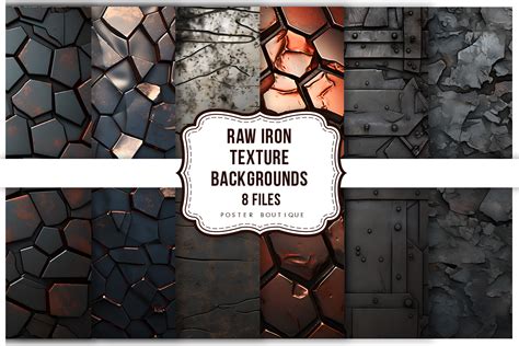 Raw Iron Texture Backgrounds Pack Graphic by Poster Boutique · Creative Fabrica