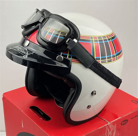 » Jackie Stewart signed Bell open face full-size helmet