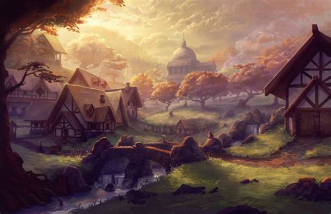 Village | Scenario: Urban in 2019 | Fantasy concept art, Fantasy landscape, Fantasy town