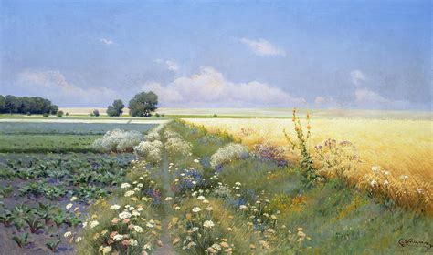 Summer Landscape Painting by Eugeniusz Wrzeszcz