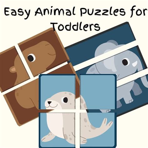 Easy Animal Puzzles for Toddlers and Preschoolers Printable - Etsy in ...