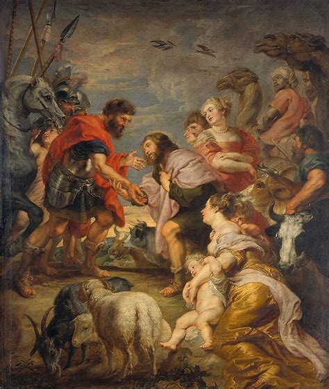 Peter Paul Rubens - The reconciliation of Jacob and Esau Painting by ...