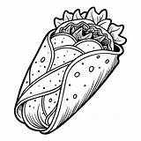 Burrito coloring drawing Vector Illustration  Premium AI Generated sketch template