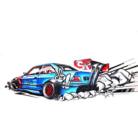 wide body e36 bmw m3 drift car illustration | Drifting cars, Car illustration, Art cars