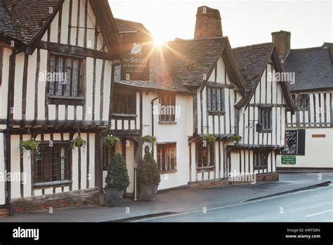 Exterior of the Swan Hotel and Restaurant in Lavenham, Suffolk, England ...