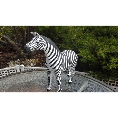 Handmade Paper Mache Zebra Leather Figurine | Chairish