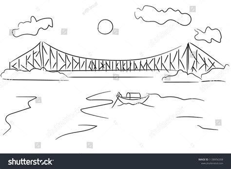 Kolkata Howrah Bridge Stock Vector (Royalty Free) 1138956308 | Shutterstock