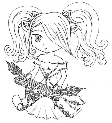 Chibi Sona -Lineart- by lil-angela on DeviantArt | Chibi, Cool drawings, Drawings