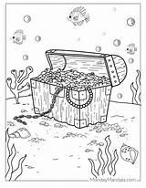 Coloring Pages Pirates Treasure Chest sketch template