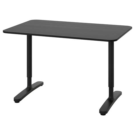 BEKANT desk black stained ash veneer/black 120x80 cm | IKEA Latvija