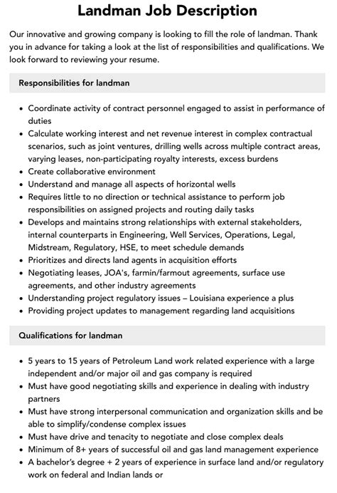 Landman Job Description | Velvet Jobs