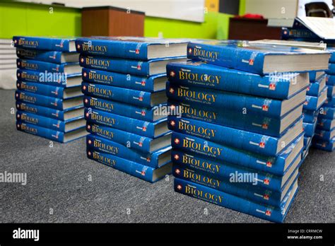 Piles of Biology textbooks at KIPP Sunnyside High School, a public charter school in Houston ...