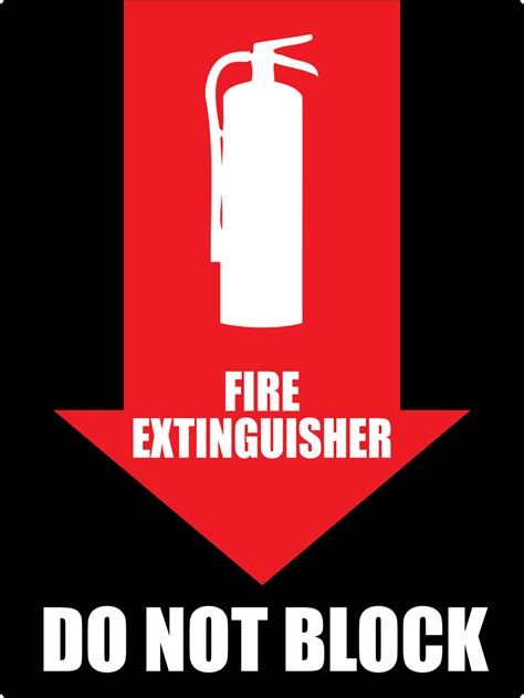 Fire Extinguisher Do Not Block - Black - Red - PHS Safety