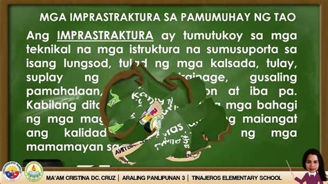 KAHALAGAHAN NG MGA IMPRASTRAKTURA SA PAMUMUHAY NG MGA TAO - YouTube