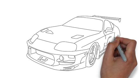 How to Draw Toyota Supra Fast and Furious Step by Step - YouTube