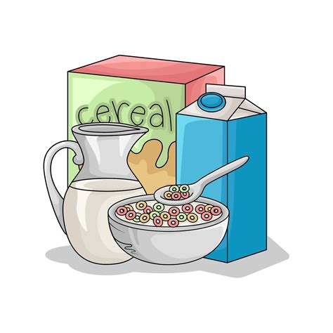 cereal with milk illustration 34524788 Vector Art at Vecteezy