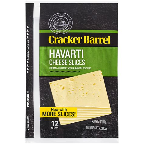 Cracker Barrel Havarti Cheese 12 slices - 7 oz - Kraft Recipes