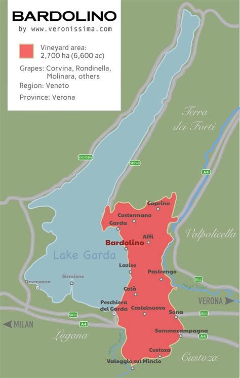 Bardolino wine map | Wine tourism, Wine tour, Lake garda