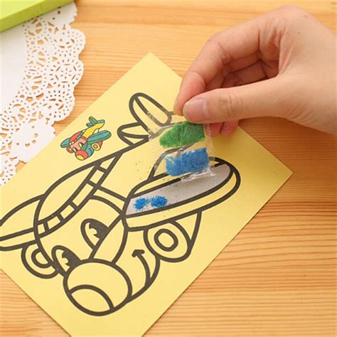 10Pcs Sand Painting Handmade Colored Cartoon Drawing Toys Sand Art Kids Coloring DIY Crafts ...