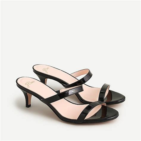 J.Crew: Two-strap Kitten Heel Sandals In Patent Leather in 2020 | Kitten heel sandals, Kitten ...