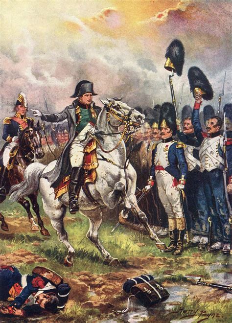 Emperor Napoleon and his Imperial Guard at the Battle of Waterloo on 18th June 1815: picture by ...