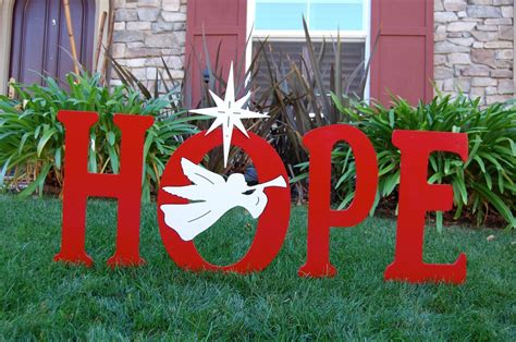 Hope With Christmas Angel Outdoor Christmas Holiday Yard Art | Etsy Christmas Yard Art, Candy ...