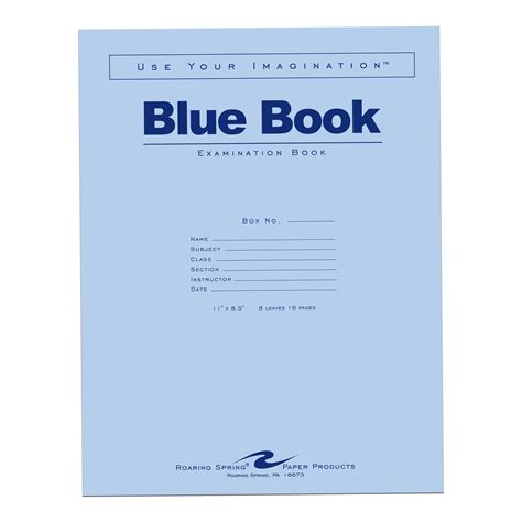 BLUE BOOK 11"x8.5" WM 8 SHT/16 PAGE | Exam Books and Papers | Roaring Spring Paper Products