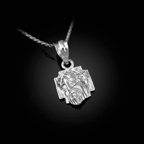 Sterling Silver Tiny Jesus Face Cross DC Charm Necklace | Sterling ...