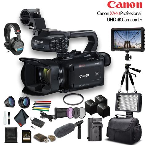 Canon XA40 UHD 4K Camcorder W/ 2 Extra Battery - Advanced W/ Mic Bundle - Walmart.com