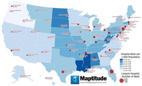 Maptitude Map: Hospital Beds/Capita (Oct. 2016)