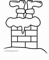 Santa Chimney Coloring Page Pages sketch template