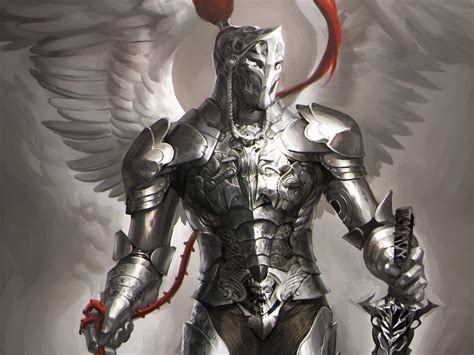 Dark Angel Knight: HD Wallpaper of a Fierce Warrior