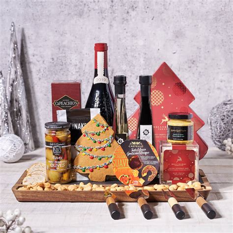 Christmas Wine Box Bounty Basket – Christmas gift baskets