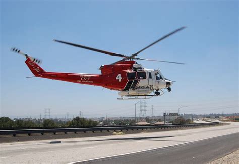 LAFD Helicopter Lands on Freeway | A solo vehicle collision … | Flickr