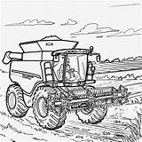 John Deere Combine Coloring Pages sketch template