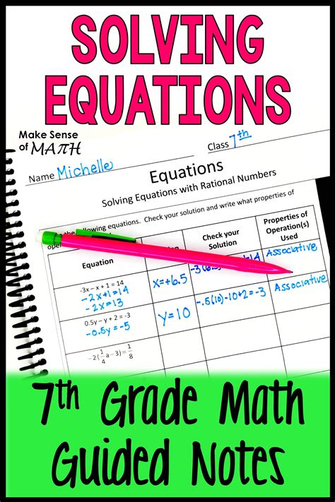 Solving Equations Guided Notes | Solving equations, Math guided notes, Equations