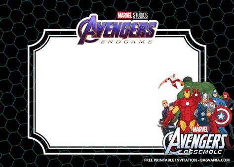 FREE Printable Avengers Endgame Birthday Invitation Templates ...