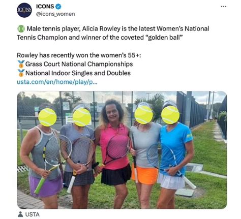 Tennis ace blasts transgender player Alicia Rowley after she won women's national tournament ...