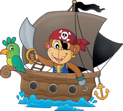 Boat With Pirate Monkey Theme 2 Rock Artwork Ocean Vector, Rock, Artwork, Ocean PNG and Vector ...