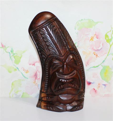 Vintage Tongan Hand Carved Wooden Figural Sculpture Folk Art Tribal | Figurative sculpture, Hand ...