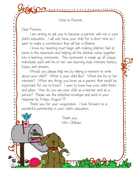 A Teeny Tiny Teacher | Notes to parents, Parents as teachers, Letter to parents