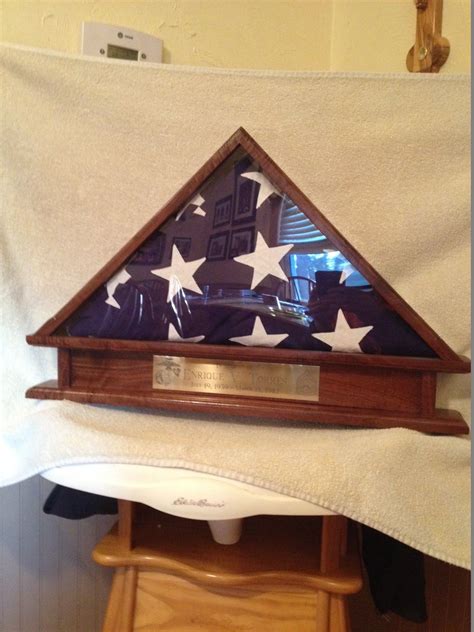 Casket Flag Display made from Black Walnut Memorial Flag Display, Medal ...