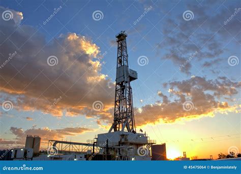 Oil Rig Sunset stock photo. Image of dakota, multi, basin - 45475064