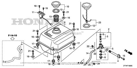 Honda EU3000IS1 A GENERATOR, JPN, VIN# EZGF-1500001 Parts Diagram for FUEL TANK