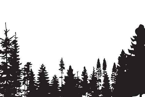 Vector collection of black pine trees on white background 23652042 ...