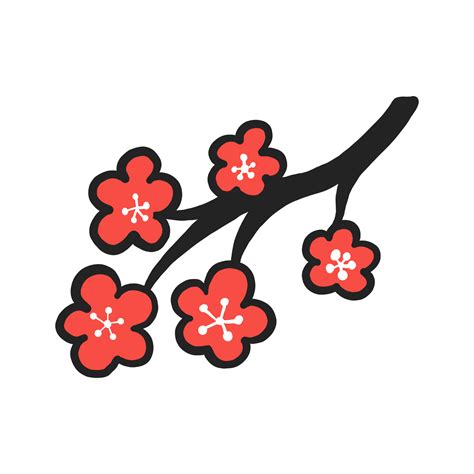 sakura or cherry blossom. iconic Japanese symbol in hand drawn illustration. Japan's traditional ...