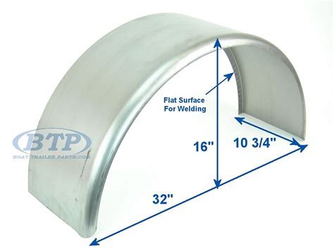 Cold Rolled Steel Single Axle Utility Trailer Fender 10 3/4 x 32 x 16