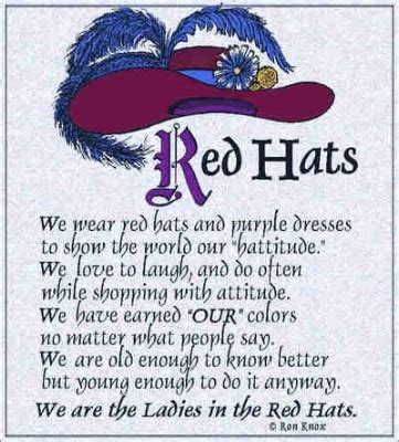 Red Hat Poem Tapestry | Red hats, Red hat ladies, Red hat party