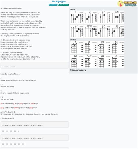 Chord: Mr Bojangles - tab, song lyric, sheet, guitar, ukulele | chords.vip